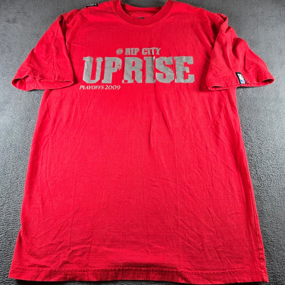 UNK NBA Portland Trail Blazers Rip City Uprise 2009 Playoffs Red Shirt XL